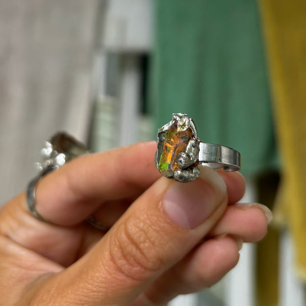 Ethiopian Opal ring (adjustable)