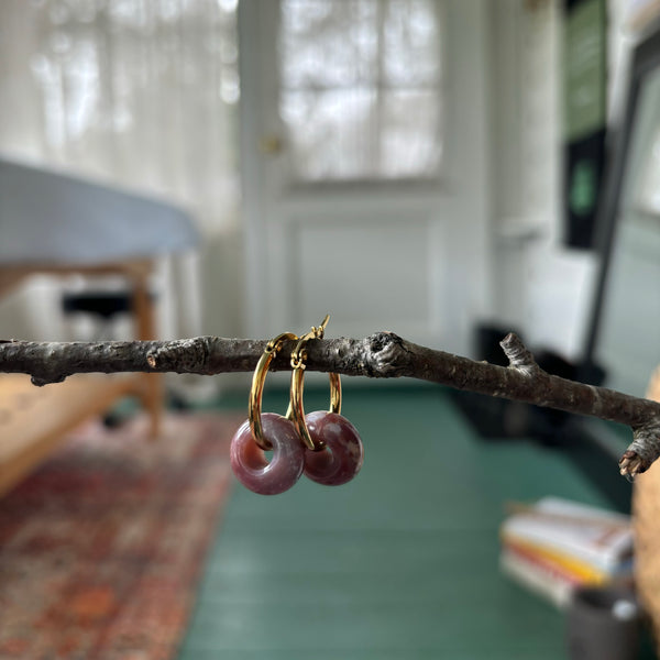 Hoops (Moss Agate)