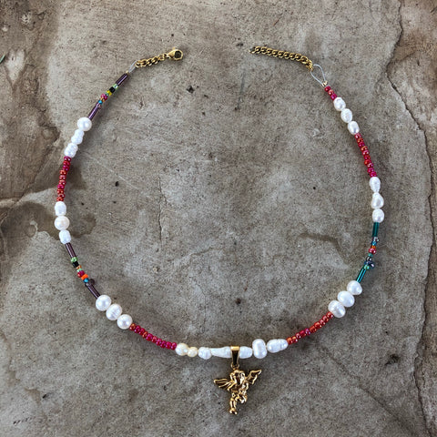 Guardian Angel Mixed☆Beads Choker