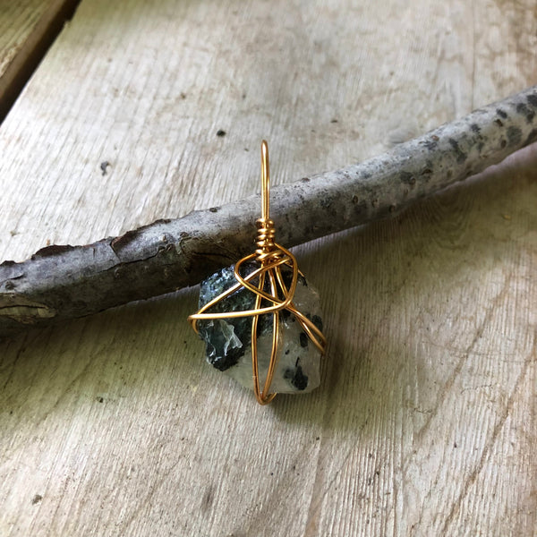 Rainbow/Blue Moonstone (with Natural Black Tourmaline Inclusions)