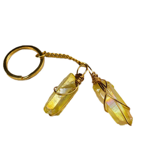 Sunshine Aura Keychain (2 crystals)